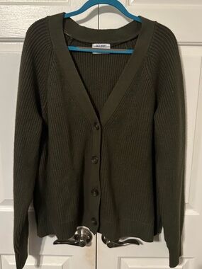 Old Navy Olive Green Ribbed Button Cardigan